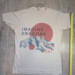 Imagine Dragons 2014 Into The Night Tour Tee Ivory Small S T-shirt